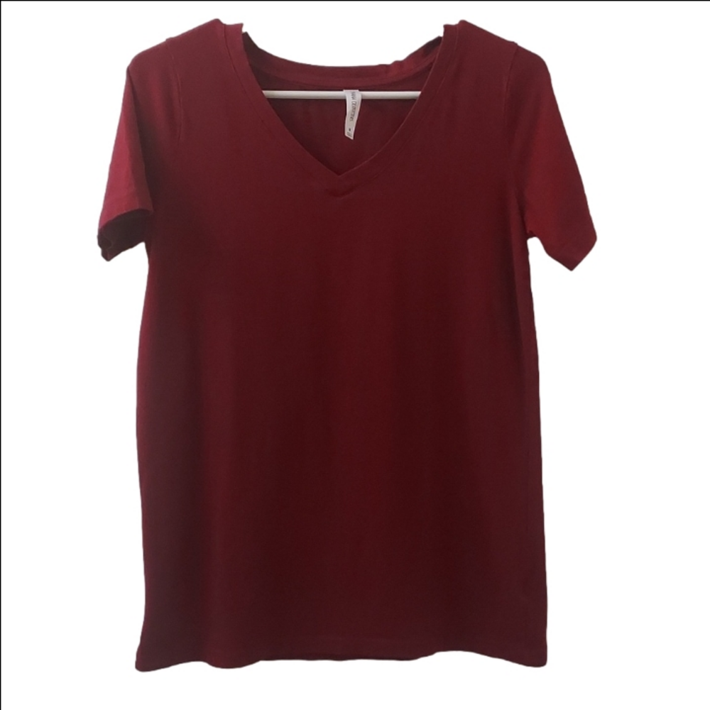 Zenana Burgundy Tee, Womens medium